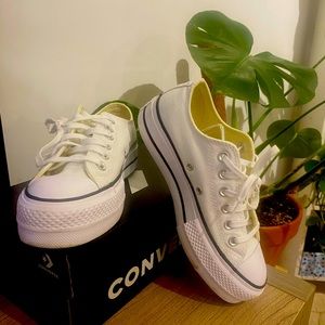 White platform converse size 6